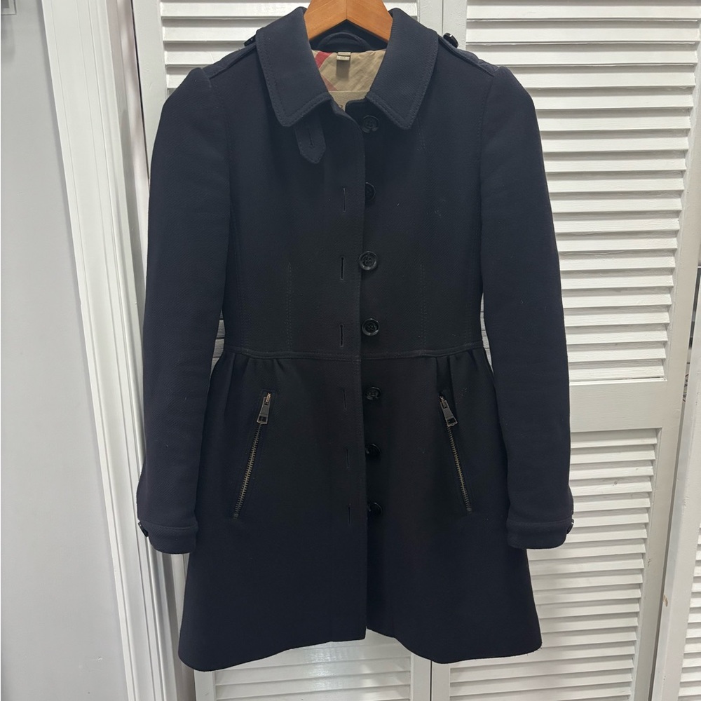 Burberry Brit Navy Women's Wool Coat
